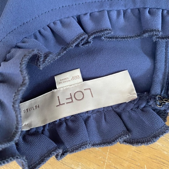 Loft High neck ruffle trapeze gray dress Size: XXSP - Picture 7 of 9